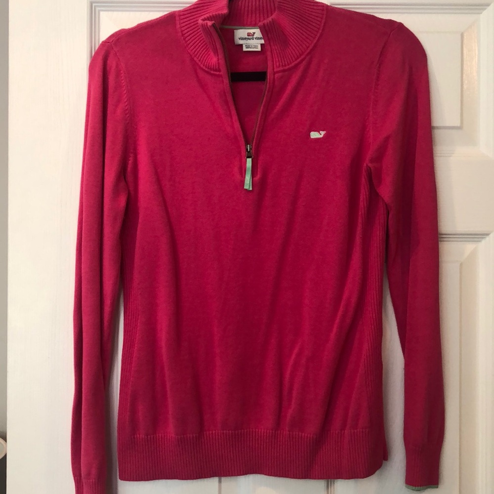 Vineyard Vines Pink 1/4 Zip Sweater